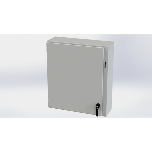 2 Point Latch with Padlock Handle Electrical Enclosures, 36 in H, 10 in D, 31.38 in W, Carbon Steel